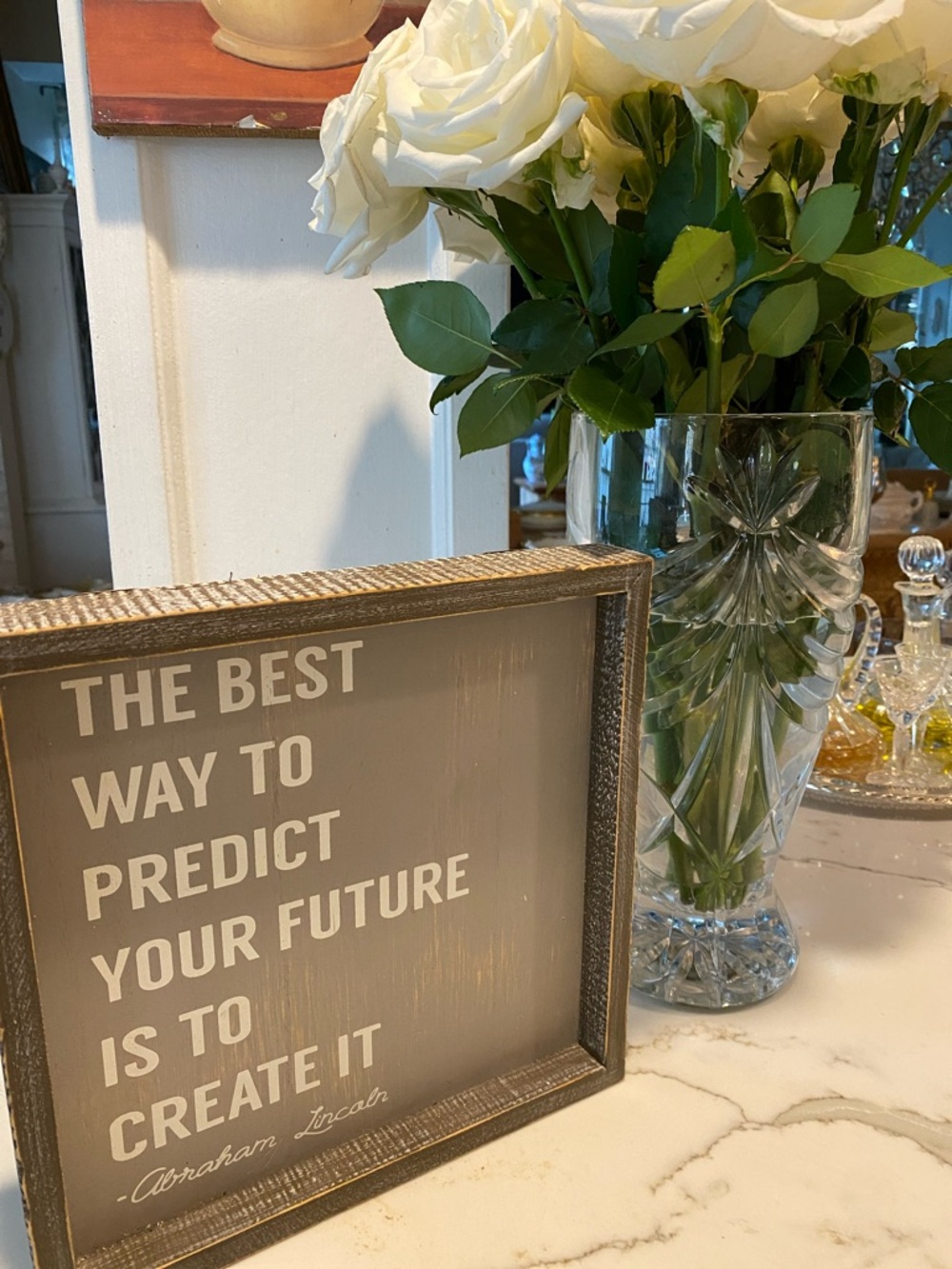 Inspirational Wooden Sign "Create Your Future" - Neutral Taupe